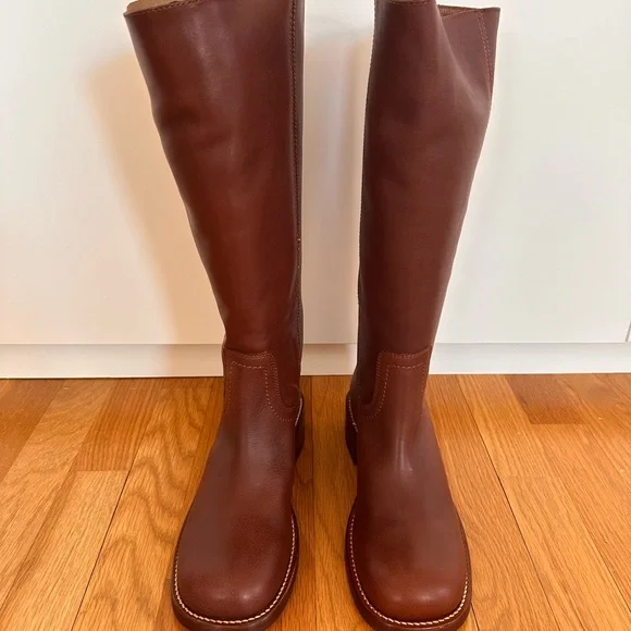 Steve Madden Riggs Rust Leather Tall Knee High Boots - Picture 7 of 7
